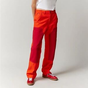 BDG urban Outfitters Red and Orange Women's colorblock cotton carpenter Pants